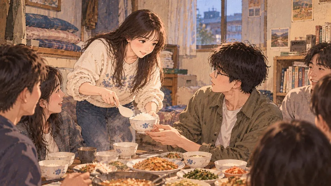 그날, 두 그릇을 먹었다의 삽화